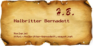 Halbritter Bernadett névjegykártya