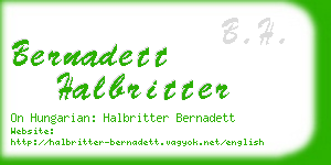 bernadett halbritter business card